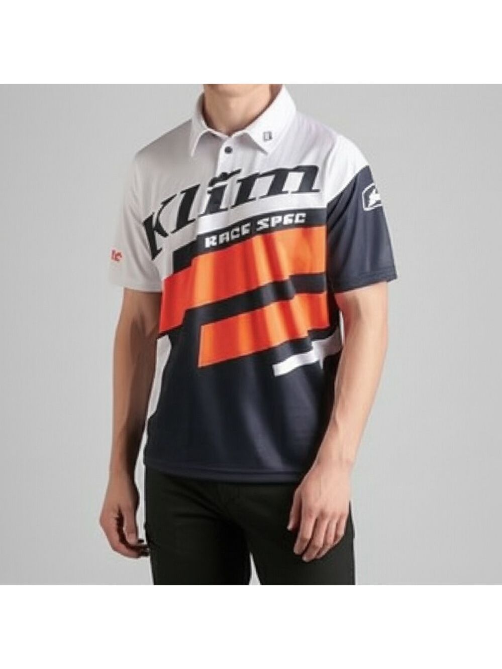 Klim Race Spec Motorsport Polo Shirt M White Black Orange Race Spec